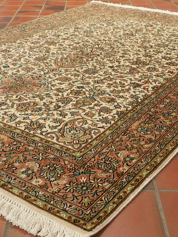 Handmade fine Kashmir silk rug - 309515