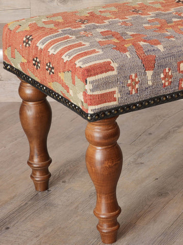 Medium Turkish kilim covered stool - 309524