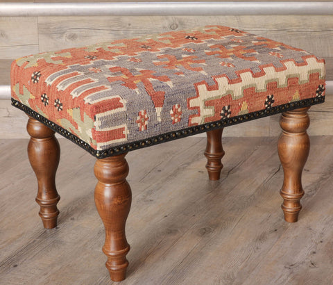 Medium Turkish kilim covered stool - 309524