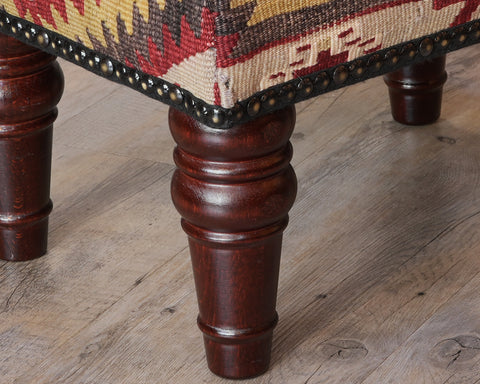 Small handmade Turkish kilim stool - 309525