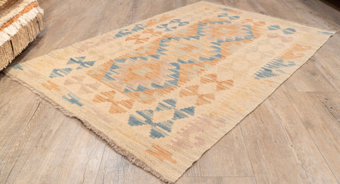 Handmade washed Afghan Kilim - 309650