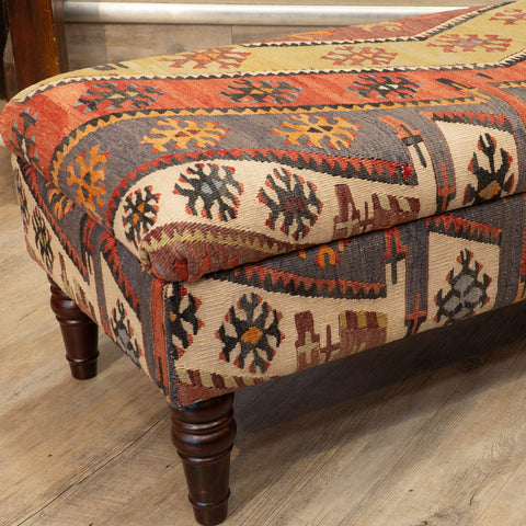 Turkish Kilim covered ottoman - 309670