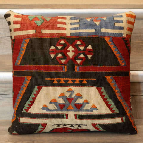 Small Handmade Turkish kilim cushion - 309674-A