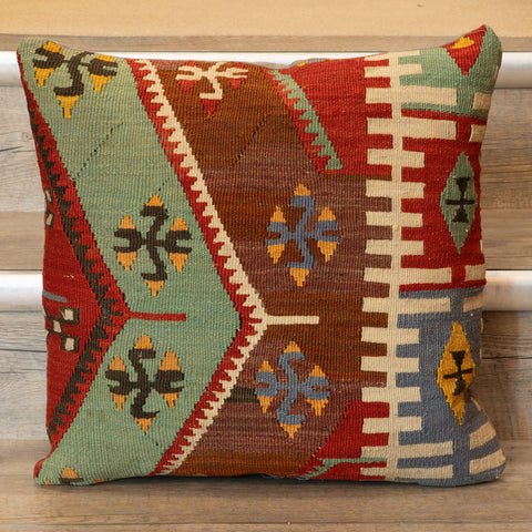 Small Handmade Turkish kilim cushion - 309674-D