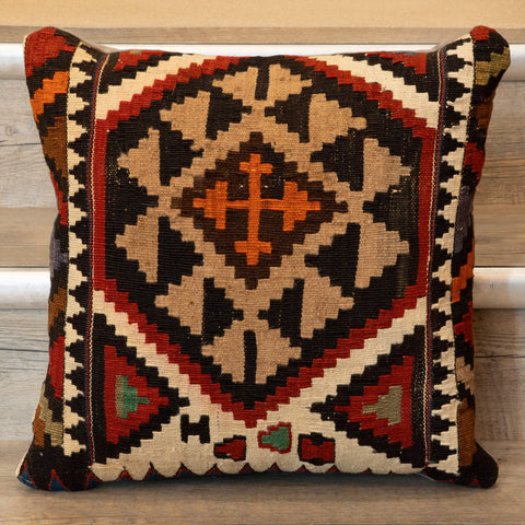 Small Handmade Turkish kilim cushion - 309674-F