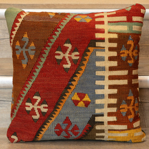 Small Handmade Turkish kilim cushion - 309674-I