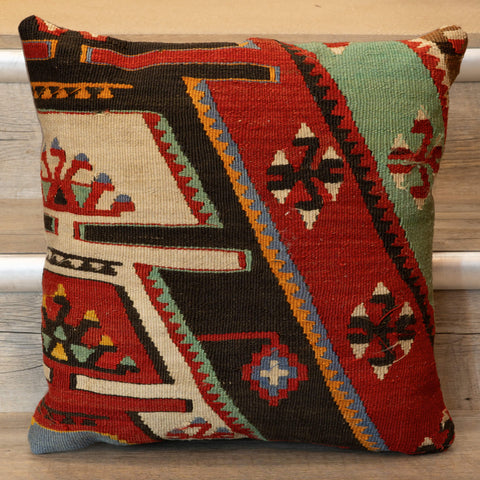 Small Handmade Turkish kilim cushion - 309674-K