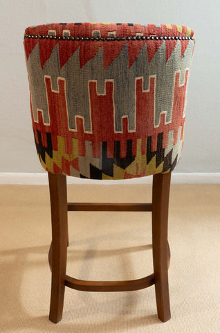 Turkish kilim covered Counter height stool - 309773-B