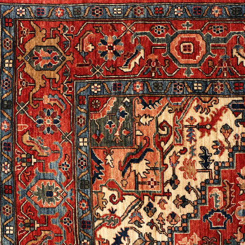 Handmade Afghan Serapi rug - ENR309935
