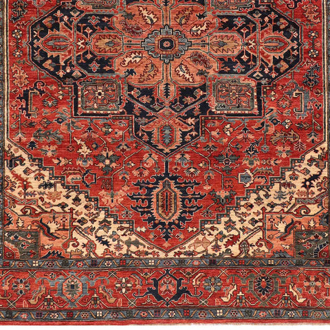 Handmade Afghan Serapi rug - ENR309935