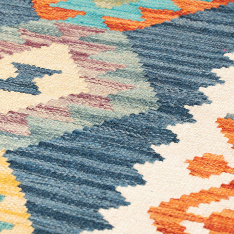 Handmade Afghan Kilim short runner - 310031