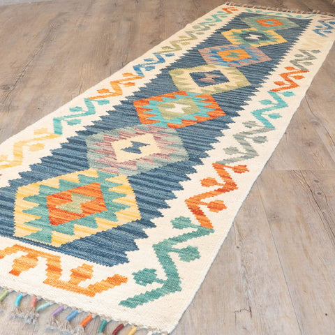 Handmade Afghan Kilim short runner - 310031