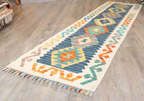 Handmade Afghan Kilim short runner - 310031