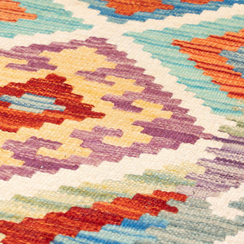 Handmade Afghan Kilim short runner - 310035