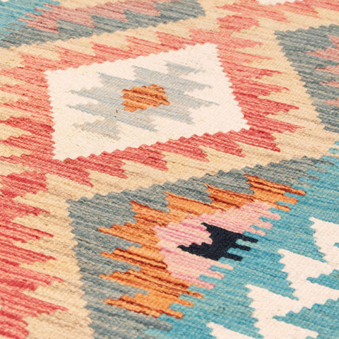 Handmade Afghan Kilim short runner - 310210