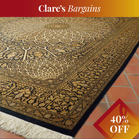 Handmade Oriental Qum silk on silk carpet - CB308693
