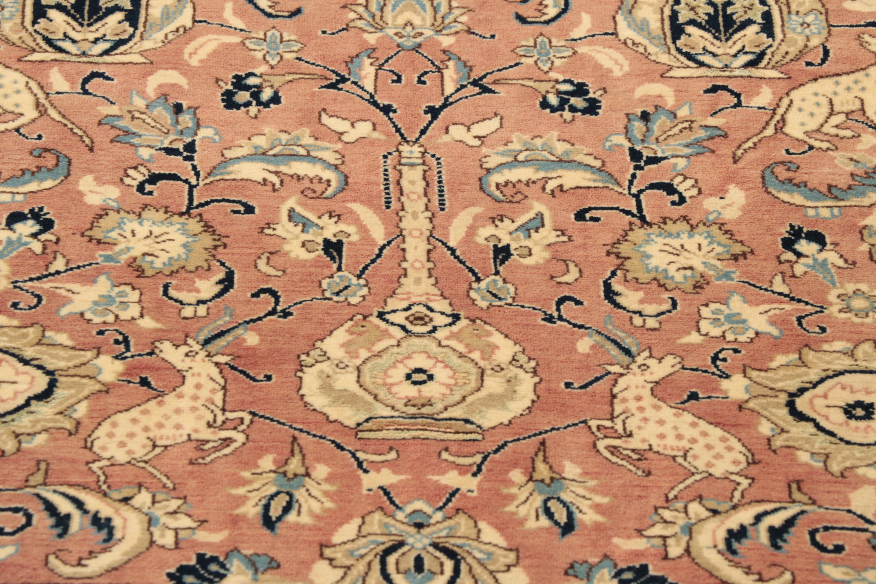 Unusual in terms of colour and design, this Ghom rug will be an interesting piece to own.