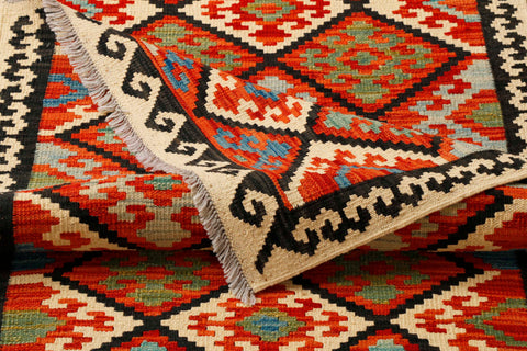 Handmade Afghan Kilim runner - 306897