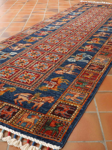 Handmade fine Afghan Samarkand runner - 307076