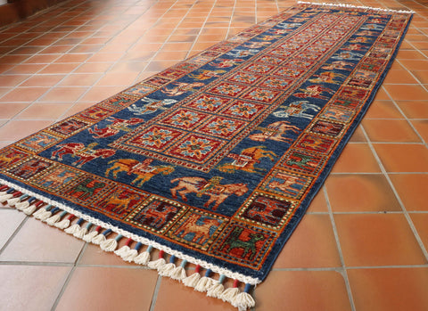 Handmade fine Afghan Samarkand runner - 307076