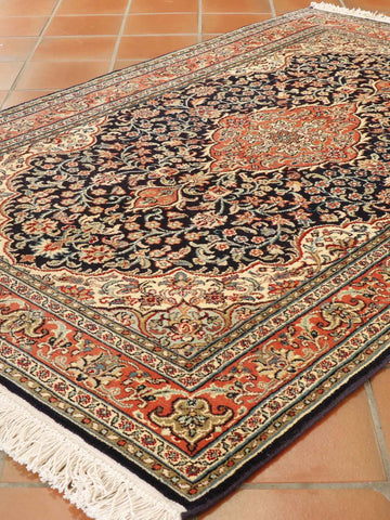 Handmade fine Kashmir silk rug - 307306