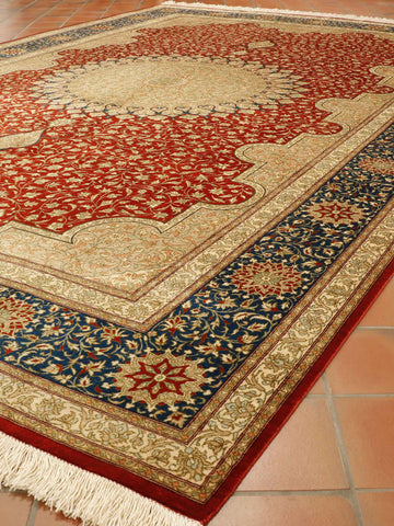 Extra fine handmade Persian Qum carpet - 307656