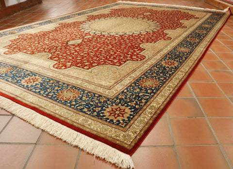 Extra fine handmade Persian Qum carpet - 307656