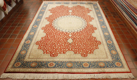 Extra fine handmade Persian Qum carpet - 307656