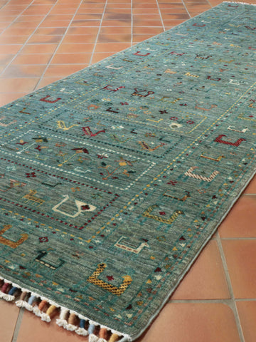 Handmade modern fine Afghan Samarkand runner - 308168