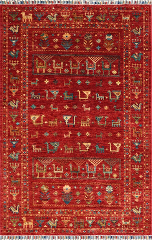 Handmade fine Afghan Samarkand rug - ENR308187