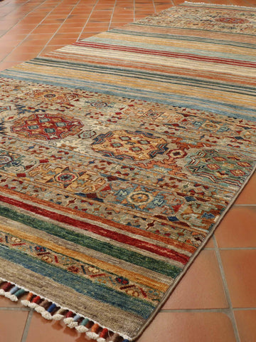 Handmade fine Afghan Samarkand wide runner - 308195