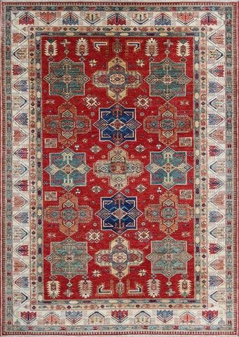 Handmade extra fine Afghan Kazak carpet - ENR308256