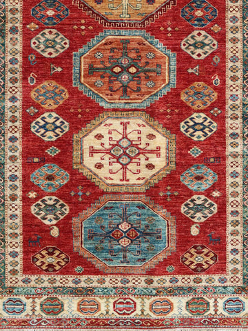 Handmade extra fine Afghan Kazak rug - ENR308260