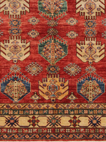 Handmade fine Afghan Kazak square rug - ENR308427