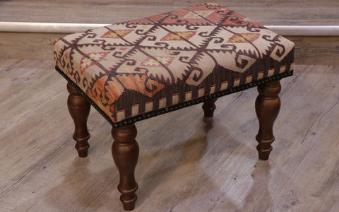 Medium Turkish kilim covered stool - 308683